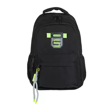 Рюкзак подростковый 45x30x17см, 2 отд., 3 карм., пластиковая нашивка, ПЭ, черный