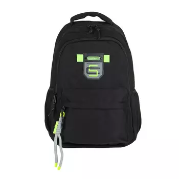 Рюкзак подростковый 45x30x17см, 2 отд., 3 карм., пластиковая нашивка, ПЭ, черный