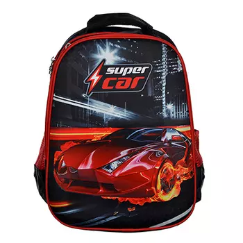 Рюкзак школьный Суперкар 38x31x16см, 2 отделения, 2 кармана, полиэстер