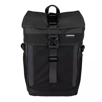 Рюкзак-торба 45x29x16см, 2 отд.на застежках, 2 карм., перед.,бок.утяжки, голограф.вставки, ПЭ,черный