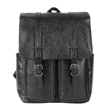 Рюкзак универсальный 38x29x10,5см, 1 отд., 4 карм., клапан на 2х магнитах, пряжки, иск.кожа, черный