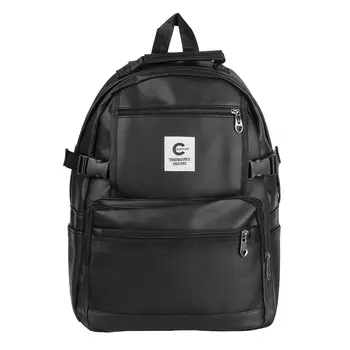 Рюкзак универсальный 43x30x13см, 1 отделение, 5 карманов, боковые утяжки, искусственная кожа, черный