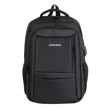 Рюкзак универсальный 46x33x17,5см, 2 отд, 4 карм., спинка с эрг.элементами, USB/науш., черный, ПЭ