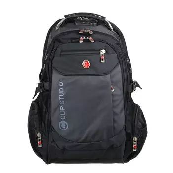 Рюкзак универсальный 50x31x21см, 2отд, 6карм., спинка из ЭВА, вых.USB/науш., код.замок,ПЭ,чер./сереб