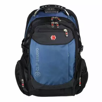 Рюкзак универсальный 50x31x21см, 2отд, 6карм., спинка из ЭВА, вых.USB/науш., код.замок, ПЭ,чер./син.