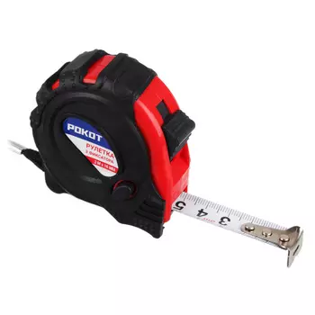 Рулетка с обрезиненным корпусом 3мх16мм, 3 фиксатора