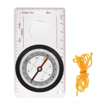 РУССО ТУРИСТО Компас с лупой на веревке в блистере