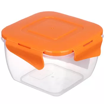 Рыжий Контейнер для СВЧ пластик, квадратный с защелками, 0,9л