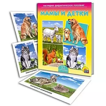 РЫЖИЙ КОТ Дидактическое пособие "Мамы и детки", картон, 16,5х21,5х0,4см, ПД-7251