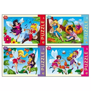 РЫЖИЙ КОТ Пазлы 120 деталей "Чудесные феи", картон, 16,5х22,5см, 4 дизайна, П120-1514