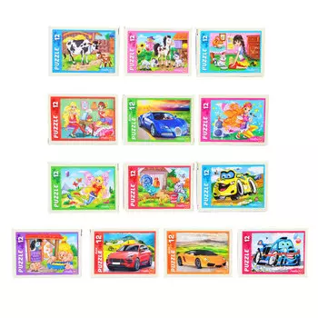 РЫЖИЙ КОТ Пазлы 12 деталей микс, картон, 17,5х13см, 10-16 дизайнов, П-12-5640