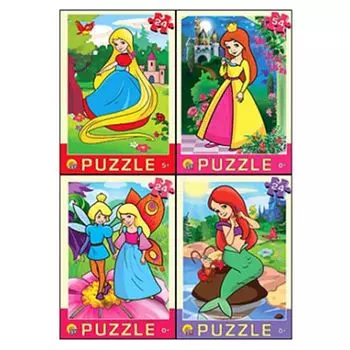 РЫЖИЙ КОТ Пазлы 24 детали "Сказки для девочек", картон, 17,5х13см, 4 дизайна, П24-6324