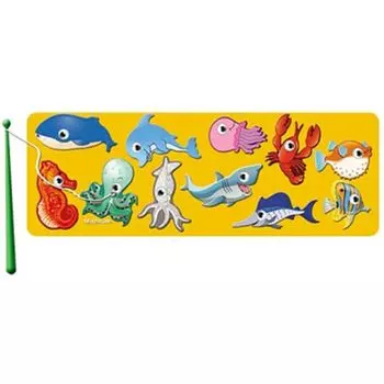 РЫЖИЙ КОТ Развивающая игра "Поймай меня! Морские обитатели", картон, пластик, 28,5х19х3см, ИР-3918