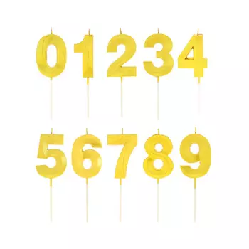 Рыжий Свечи для торта, цифры, 14см, золотые, парафин, PP