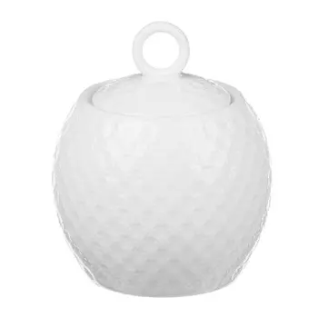 Сахарница фарфоровая, 340 мл, 9х11,5 см, рельеф, MILLIMI "Жемчуг"