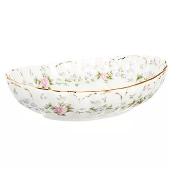 Салатник овальный MILLIMI Вуаль 16,5х12,5х4,5см, костяной фарфор