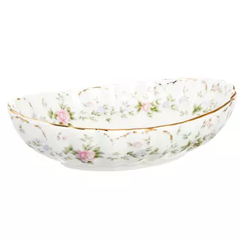 Салатник овальный MILLIMI Вуаль 16,5х12,5х4,5см, костяной фарфор