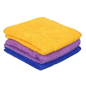 Салфетка для сильных загрязнений из микрофибры, двойная, с металлической сеткой, 30х30 см, 3 цвета,