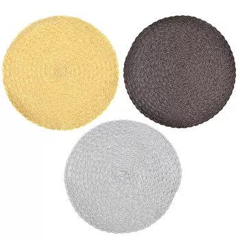 Салфетка сервировочная крупноплетеная, d38см, 3 цвета