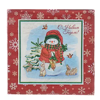 Салфетки бумажные 12шт, праздничные, 33х33см, арт 4-1