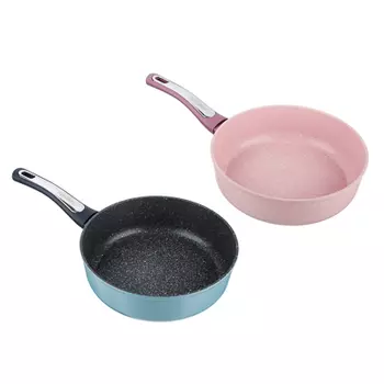 SATOSHI Аржанта Сковорода литая глубокая d24см, антипригарное покрытие Мрамор, индукция, 2 цвета