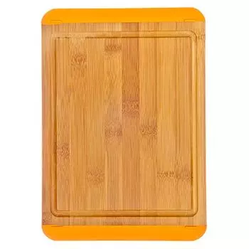 SATOSHI Bamboo Доска разделочная бамбук, 28x20x1,4см, противоскользящая, оранжевая FY00021-P