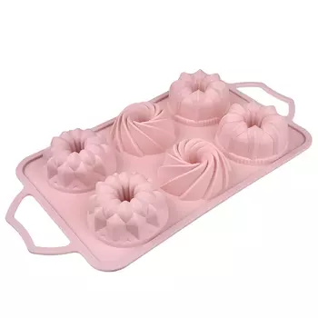 SATOSHI Форма для выпечки 6 ячеек, 36x22,5х4,5см, с каркасом, силикон