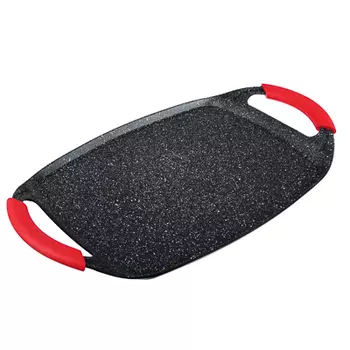 SATOSHI Лион Противень литой 47х29см, антипригарное покрытие мрамор и силикон. протекторы ручек