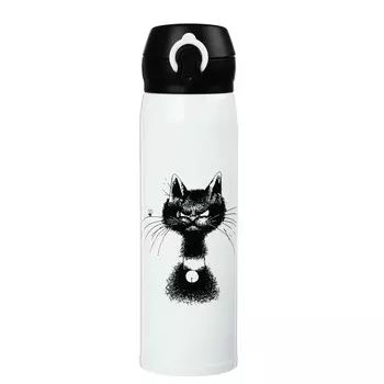 SATOSHI Термос-кружка с крышкой на защелке, 450мл "Коты", нерж.сталь