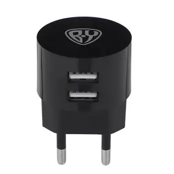 Сетевое зарядное устройство FORZA BY, 2xUSB, 2А, 2 цвета