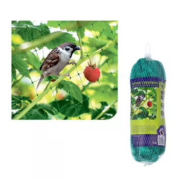 Сетка для защиты урожая от птиц INBLOOM, полиэтилен, 4х5 м, зеленая, 30х7х7
