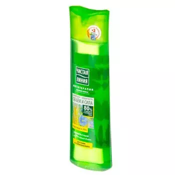 Шампунь ЧИСТАЯ ЛИНИЯ Объем и сила, для тонких и ослабленных волос, п/б 400мл, арт.65500601