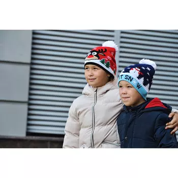 Шапка молодежная, 100% акрил, 2-4 дизайна, ШЗ2018-10