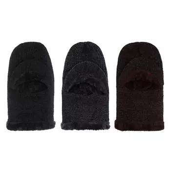 Шапка женская с воротником, 100% полиэстер, р-р 56-58, 3 цвета