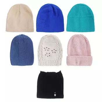 Шапка женская зимняя, полиэстер, 8 видов