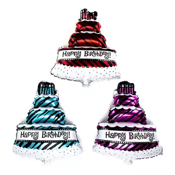 Шар фольгированный в виде торта, 29х38 см, арт 09, 3 цвета