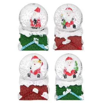 Шар снежный с Дедом Морозом СНОУ БУМ 7,5 см, полистоун, 4 дизайна
