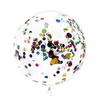 Шар воздушный с наполнителем конфетти с палочкой и держателем, 18"