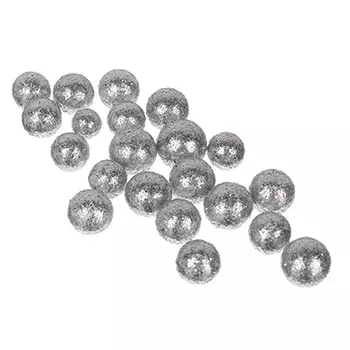 Шарики глиттерные для декора СНОУ БУМ пакет 35г, пенопласт, серебряный