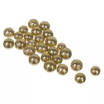 Шарики глиттерные для декора СНОУ БУМ пакет 35г, пенопласт, золотой