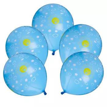 Шары воздушные "Солнце в облаках" 12", 5шт, синие