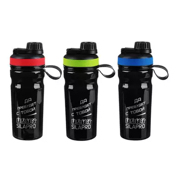 Шейкер для спортивного питания с мешалкой, 22х7 см, 0,6 л, пластик, силикон, SILAPRO