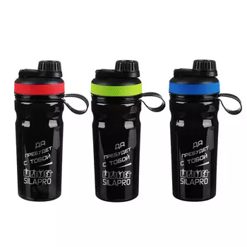 Шейкер для спортивного питания с мешалкой, 22х7 см, 0,6 л, пластик, силикон, SILAPRO