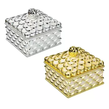 Шкатулка 12х12х11,5 см, пластик, 2 цвета