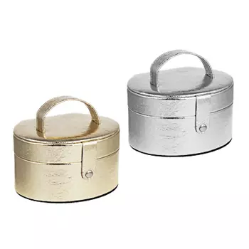 Шкатулка для украшений 14x11x8,5см, искусст.кожа, полиэстер, картон, зеркало, 2 цвета