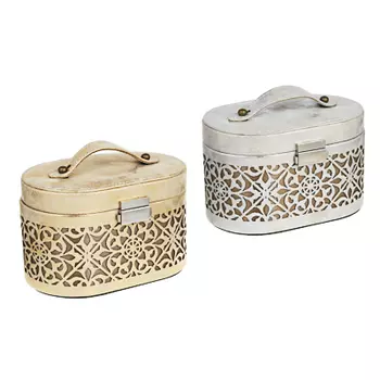 Шкатулка для украшений 18,5х12,5х11см, искусст.кожа, полиэстер, картон, зеркало, пластик