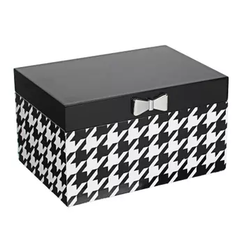 Шкатулка для украшений 21х15х12см, дерево, полиэстер, картон, зеркало