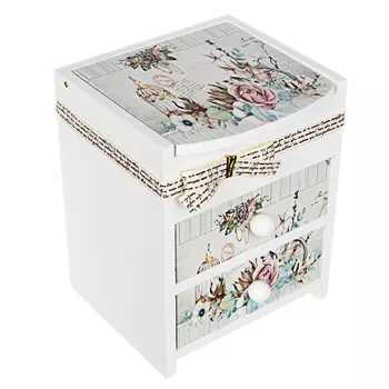 Шкатулка для украшений, "Цветочные узоры", 11х10х14 см, МДФ