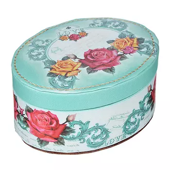Шкатулка для украшений, МДФ, картон, полиэстер, 12х9х6 см, арт 124HY089