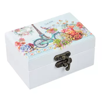 Шкатулка для украшений "Париж", 9,5х6,5х4,5 см, МДФ